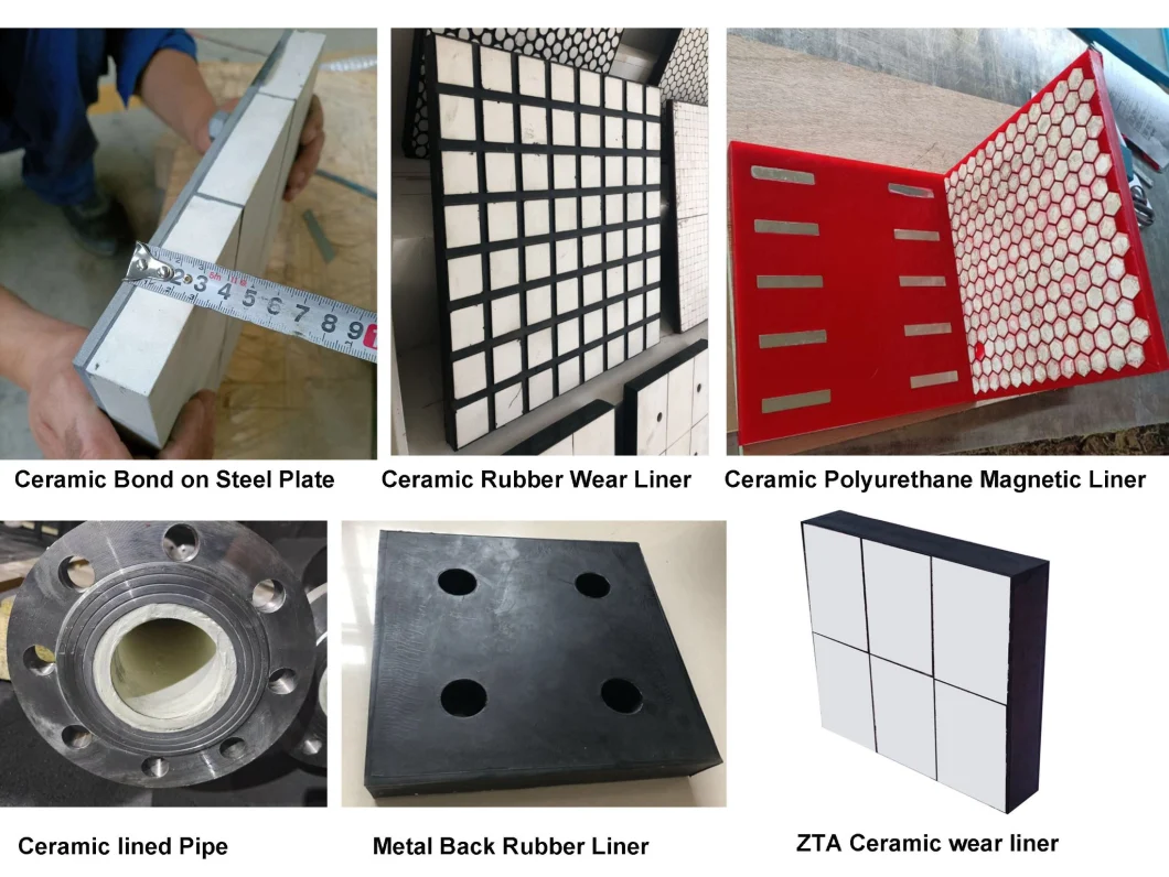 Wear Resistant Chute Magnetic Alumina Zta Ceramic Rubber Liner